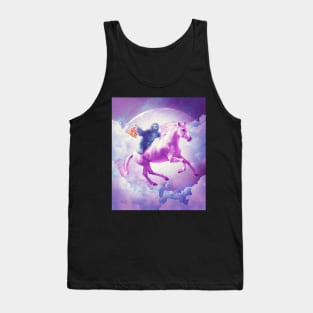 Space Sloth Riding On Flying Unicorn With Pizza Tank Top